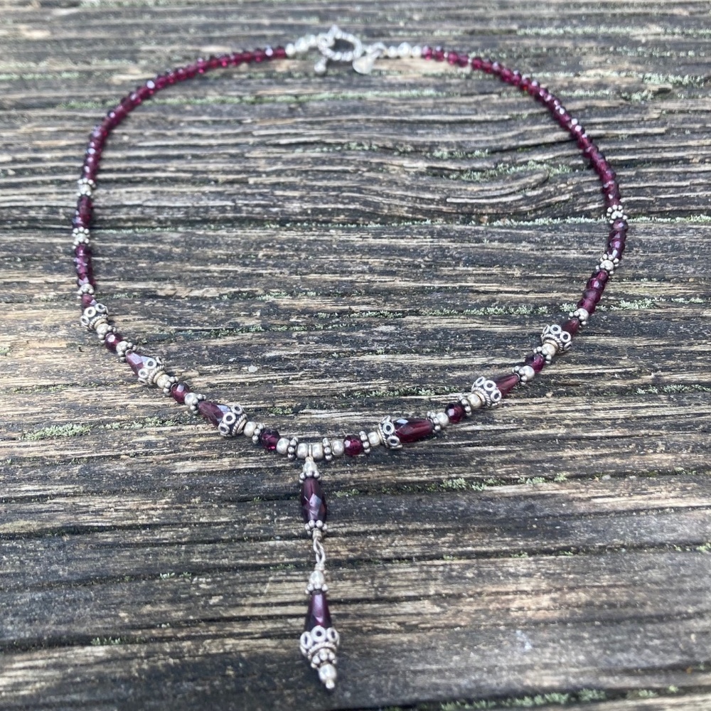 SOLD - Doug Paulus RARE Garnet 925 Sterling Silver Toggle Necklace NWOT